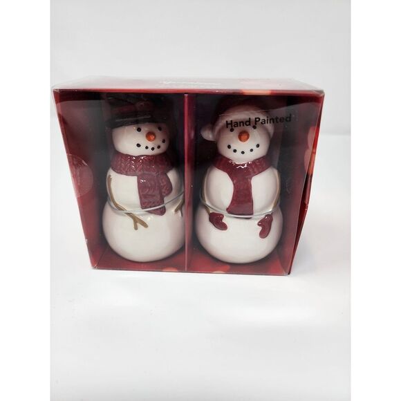 NWT Saint Nicholas Square Snowman Salt and Pepper Shaker Set - Picture 2 of 4